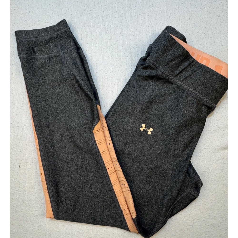 Under‎ Armour Leggings Gray Peach HeatGear Crop NY7B5SF801015